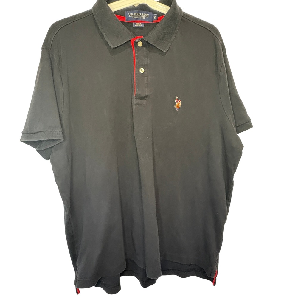 U.S. Polo Assn. Men's Black Luxury Feel Polo Shirt Size XL